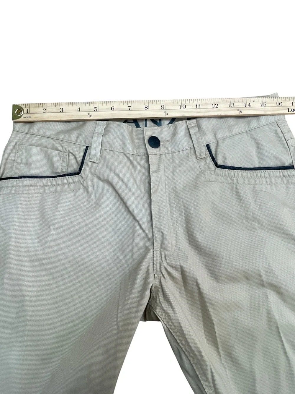 LANZO Men’s Beige Straight Leg Pants W32 L30 Y2K Minimalist Casual Trousers